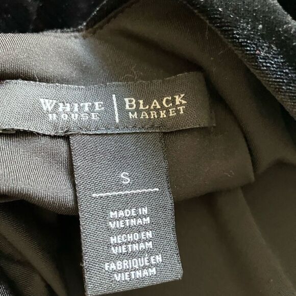 WHITE HOUSE BLACK MARKET Black Velvety Dolman Sleeve Holiday Cocktail Dress S - Picture 12 of 12